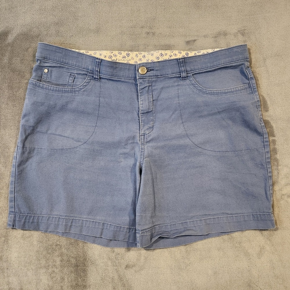 Lee Shorts Womens Size Large‎ Sinfully Soft Blue Cotton Blend Comfort